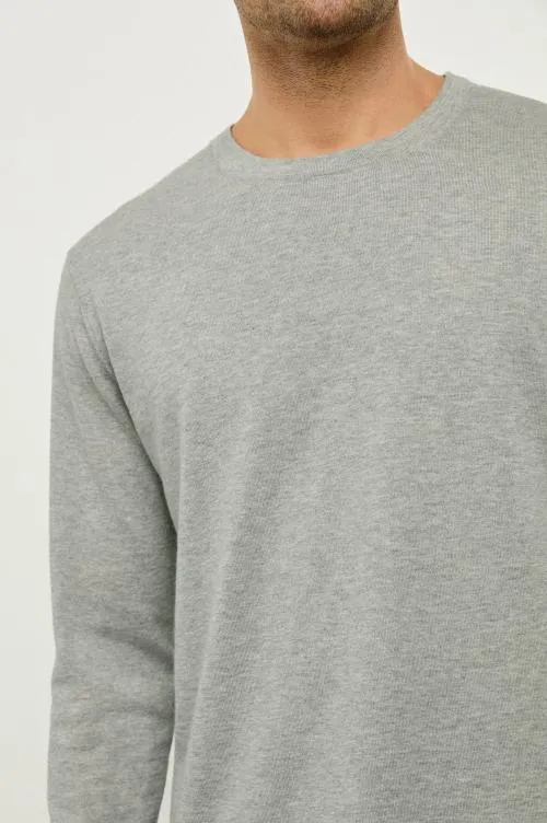 Men Rails TShirts and Polos Quentin Cotton Cashmere Long Sleeve Tee Heather Grey