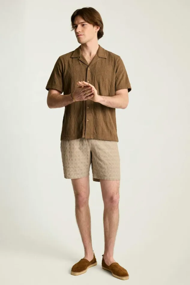Men Resort Jacquard Cabana Shirt Espresso Brown Bonobos Casual Shirts