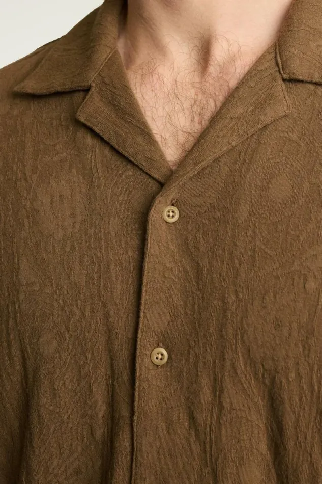 Men Resort Jacquard Cabana Shirt Espresso Brown Bonobos Casual Shirts