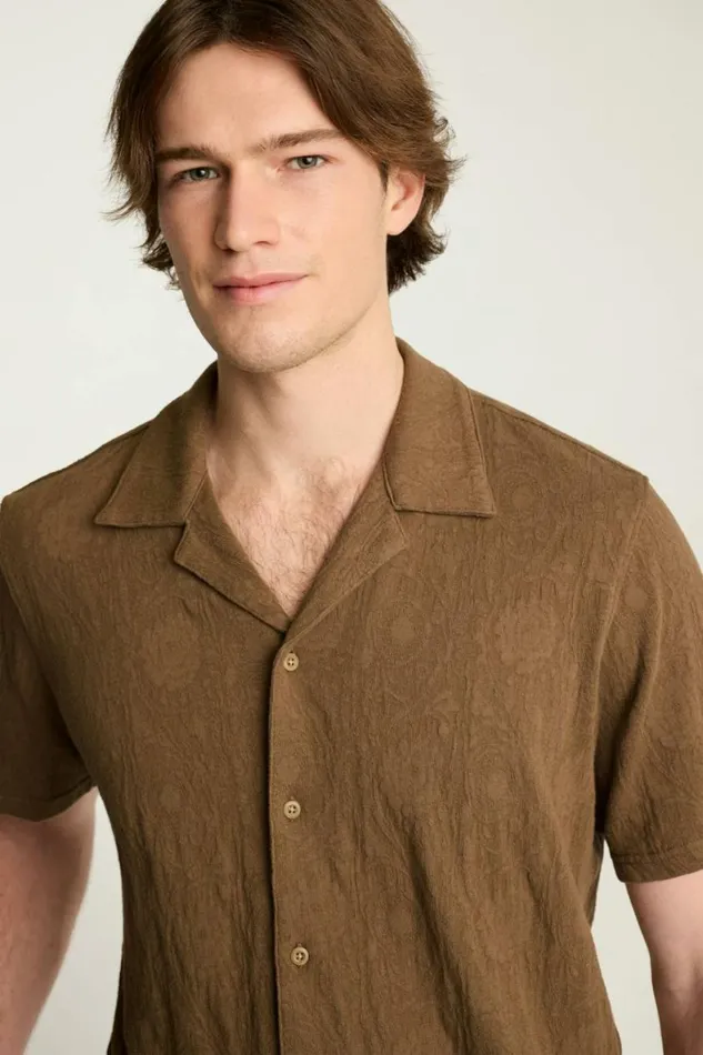Men Resort Jacquard Cabana Shirt Espresso Brown Bonobos Casual Shirts
