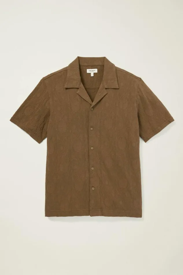 Men Resort Jacquard Cabana Shirt Espresso Brown Bonobos Casual Shirts