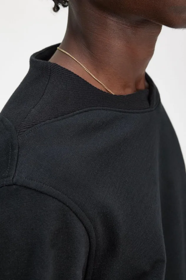 Men Rib Detail Sweatshirt Black Fred Perry Sweatshirts
