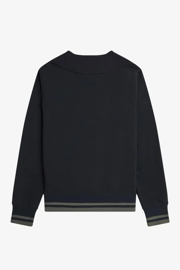 Men Rib Detail Sweatshirt Black Fred Perry Sweatshirts