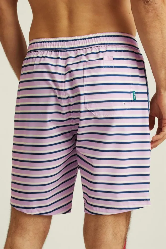 Men Riviera Recycled Swim Trunks Lilac Theo Stripe Bonobos Swim Trunks