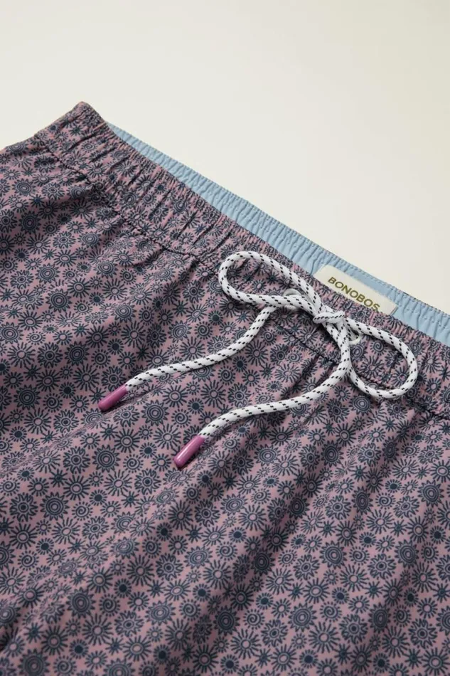 Men Riviera Recycled Swim Trunks Pink Sunburst Bonobos Swim Trunks