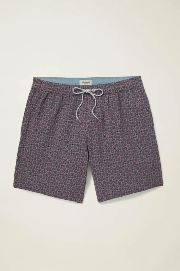 Men Riviera Recycled Swim Trunks Pink Sunburst Bonobos Swim Trunks