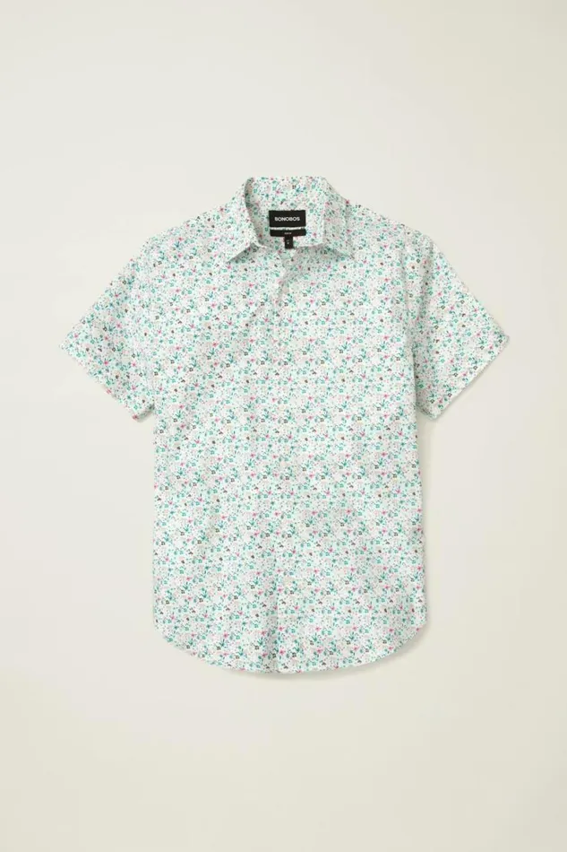 Men Riviera Short Sleeve Shirt Beach Glass Floral Fest Bonobos Short Sleeve Shirts
