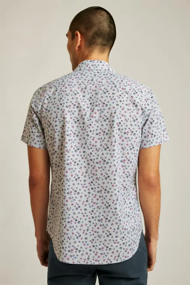 Men Riviera Short Sleeve Shirt Blue Petra Floral Bonobos Short Sleeve Shirts