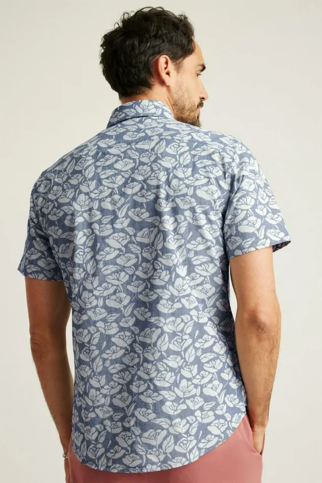 Men Riviera Short Sleeve Shirt Chambray Goodman Floral Bonobos Short Sleeve Shirts