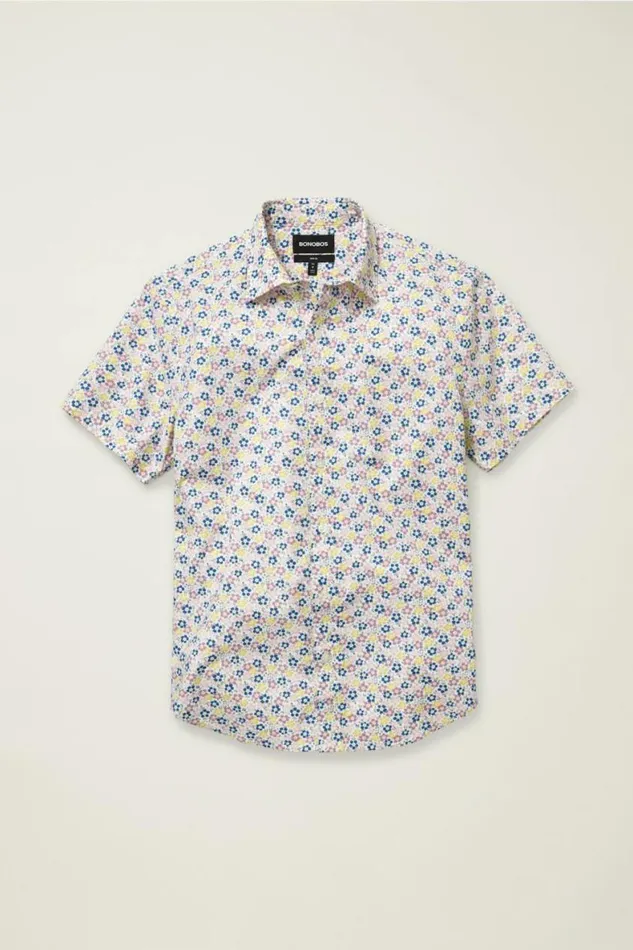 Men Riviera Short Sleeve Shirt Dusky Floral Bonobos Short Sleeve Shirts