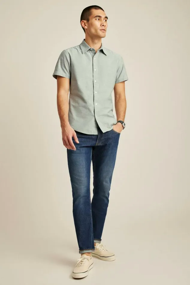 Men Riviera Short Sleeve Shirt Green Sage Oxford Bonobos Short Sleeve Shirts