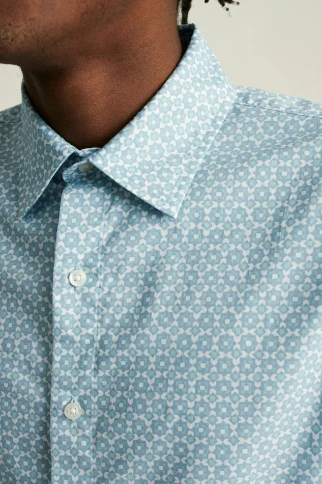 Men Riviera Short Sleeve Shirt Light Blue Prism Geo Bonobos Short Sleeve Shirts