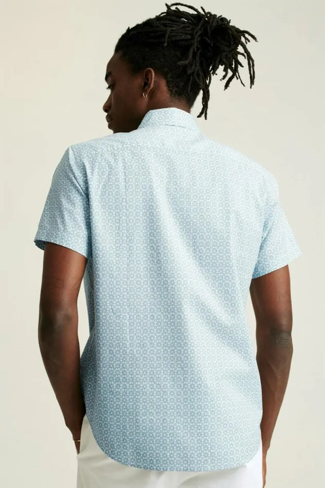 Men Riviera Short Sleeve Shirt Light Blue Prism Geo Bonobos Short Sleeve Shirts