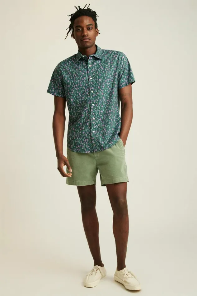 Men Riviera Short Sleeve Shirt Mint Floral Scatter Bonobos Short Sleeve Shirts