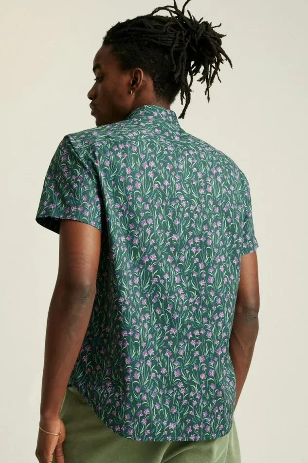 Men Riviera Short Sleeve Shirt Mint Floral Scatter Bonobos Short Sleeve Shirts