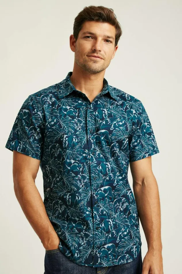 Men Riviera Short Sleeve Shirt Navy Prowlers Bonobos Short Sleeve Shirts