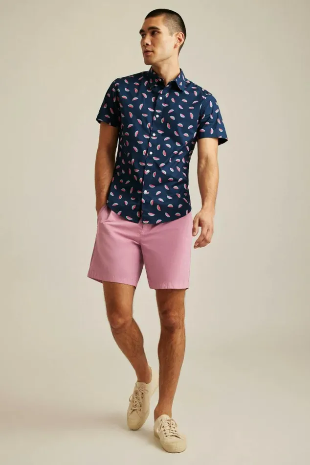 Men Riviera Short Sleeve Shirt Painted Watermelon Toss Bonobos Short Sleeve Shirts Men Riviera Short Sleeve Shirt Painted Watermelon Toss Bonobos Short Sleeve Shirts