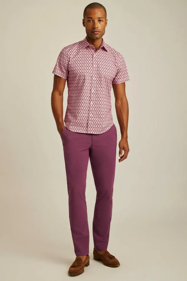 Men Riviera Short Sleeve Shirt Purple Party Parrots Bonobos Short Sleeve Shirts Men Riviera Short Sleeve Shirt Purple Party Parrots Bonobos Short Sleeve Shirts