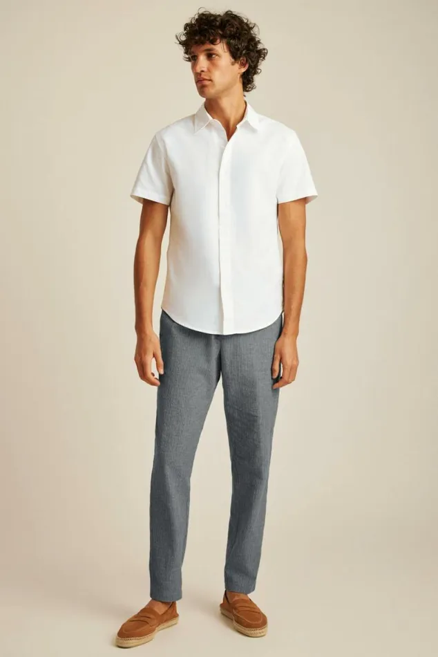 Men Riviera Short Sleeve Shirt Solid White Oxford Bonobos Short Sleeve Shirts