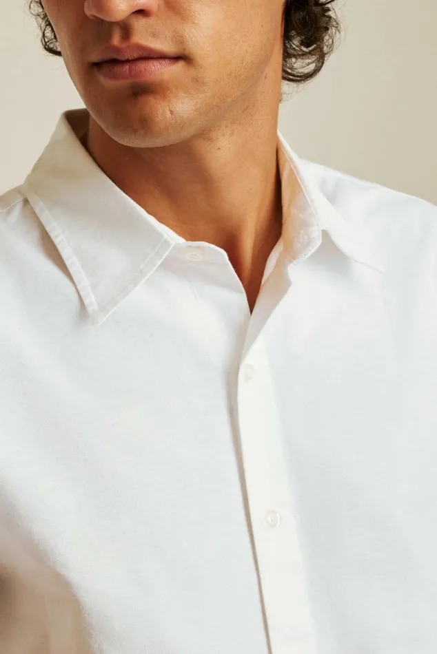 Men Riviera Short Sleeve Shirt Solid White Oxford Bonobos Short Sleeve Shirts