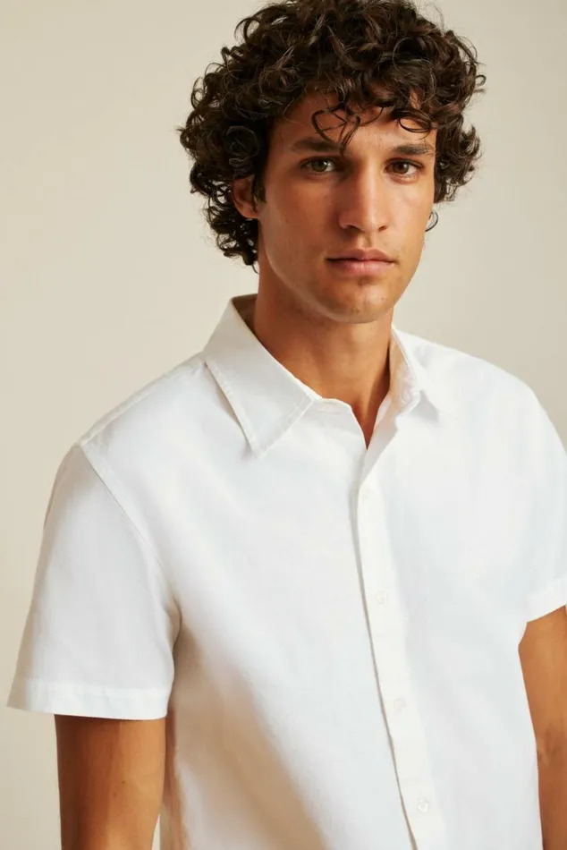 Men Riviera Short Sleeve Shirt Solid White Oxford Bonobos Short Sleeve Shirts