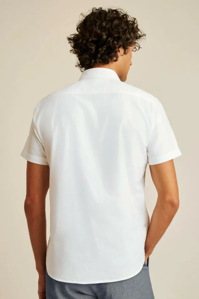 Men Riviera Short Sleeve Shirt Solid White Oxford Bonobos Short Sleeve Shirts
