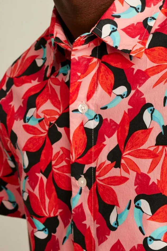Men Riviera Short Sleeve Shirt Toot Toot Toucan Red Bonobos Short Sleeve Shirts