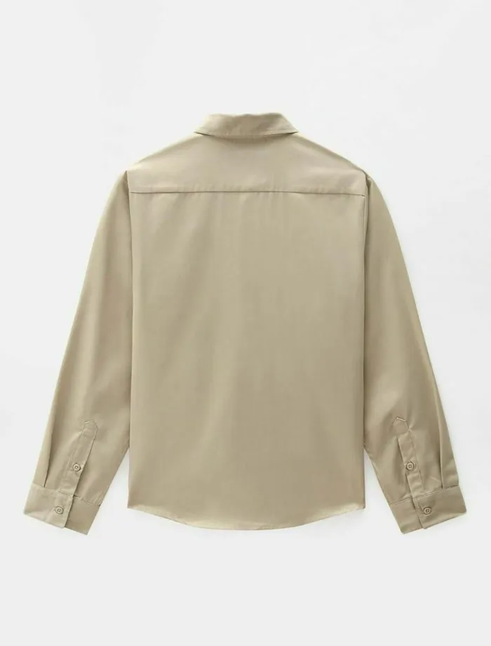 Men Shirts Dickies Long Sleeve Work Shirt Khaki
