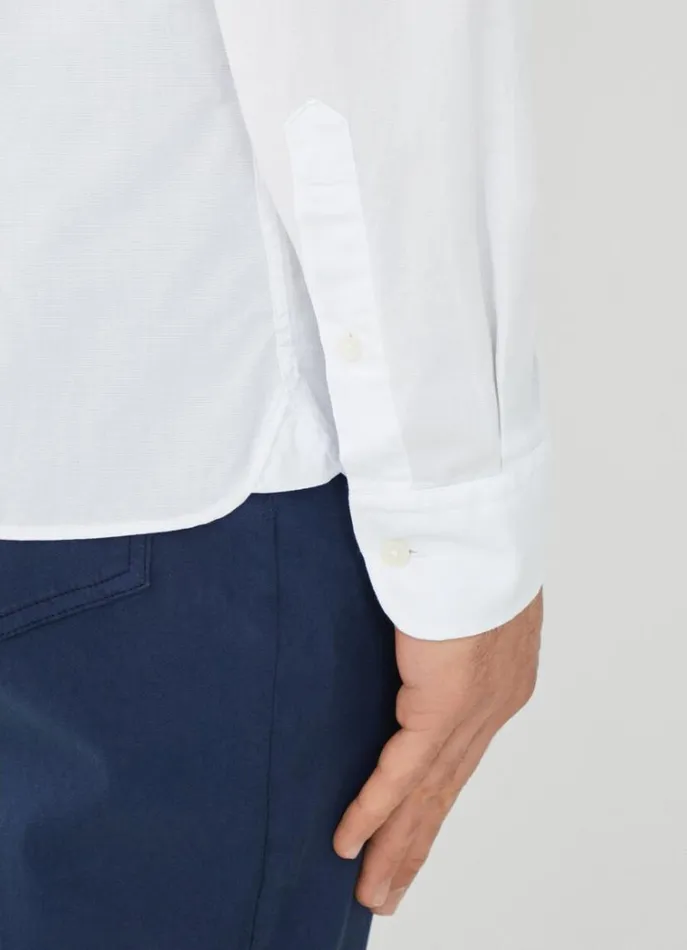 Men Shirts Hackett London Plain Colour Slim Fit Shirt White