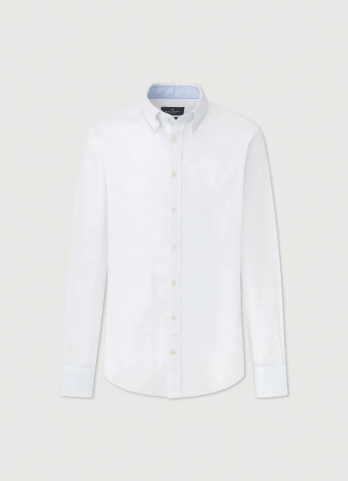 Men Shirts Hackett London Plain Colour Slim Fit Shirt White