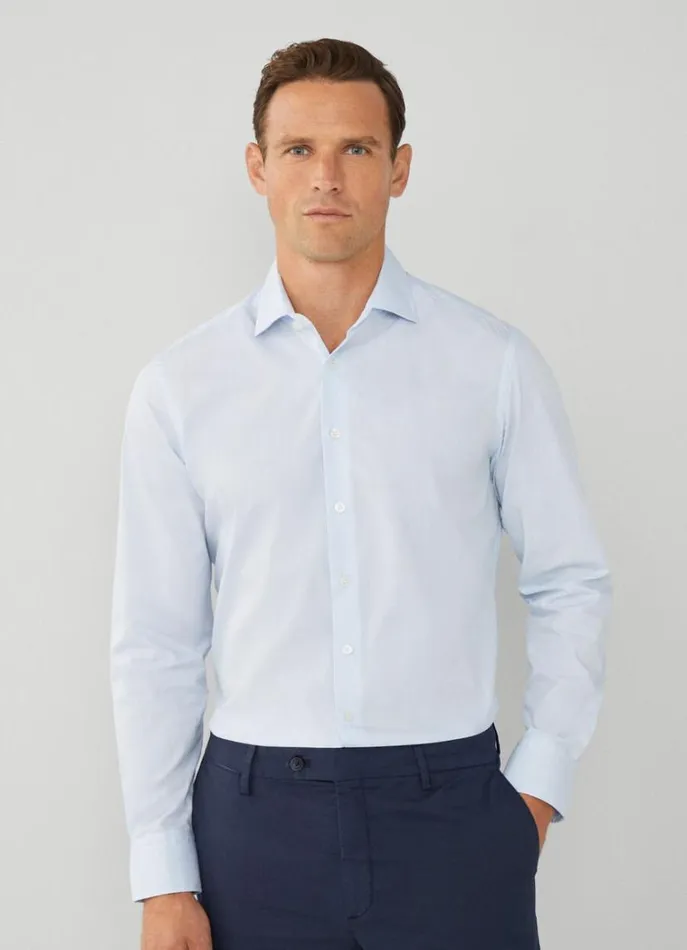 Men Shirts Hackett London Slim Fit Check Magic Shirt Bluewhite