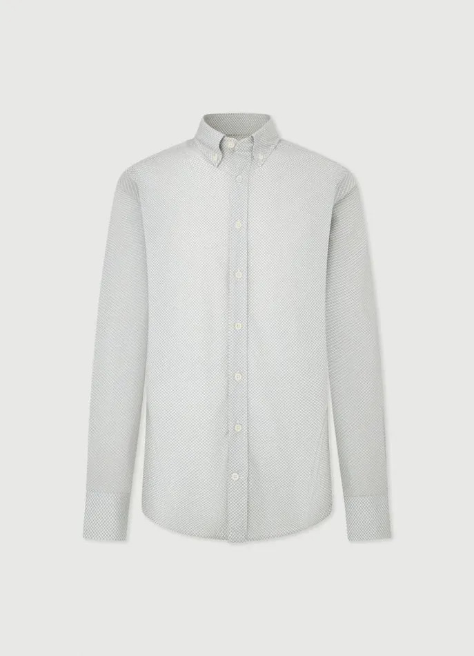 Men Shirts Hackett London Slim Fit Foulard Print Shirt Greenwhite