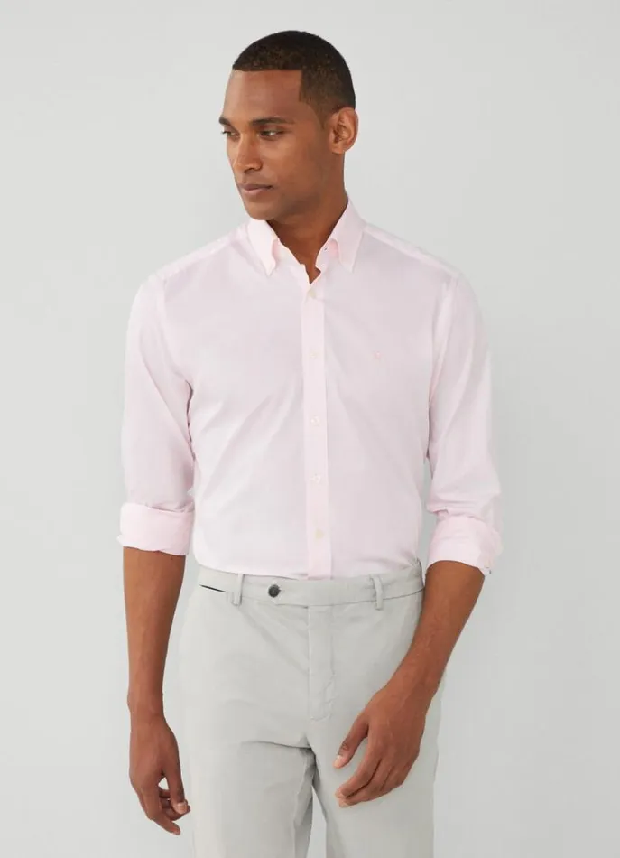 Men Shirts Hackett London Slim Fit Gingham Shirt Pink