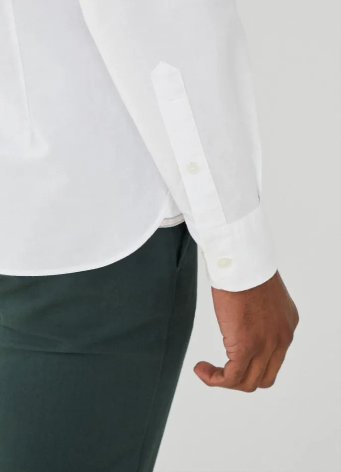 Men Shirts Hackett London SlimFit Oxford Shirt Whitepink