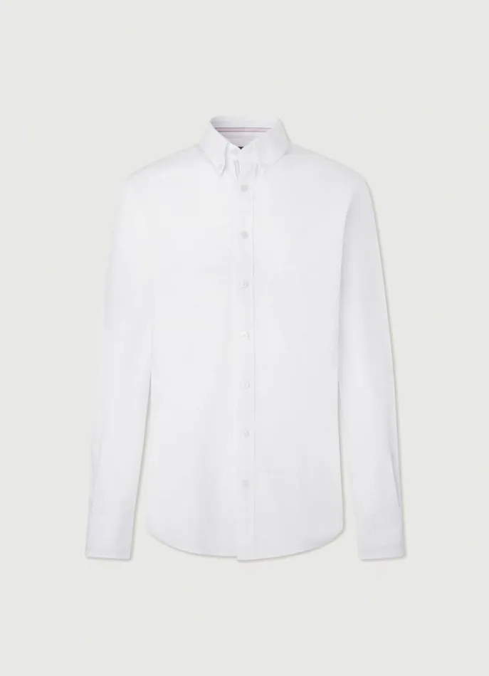 Men Shirts Hackett London SlimFit Oxford Shirt Whitepink