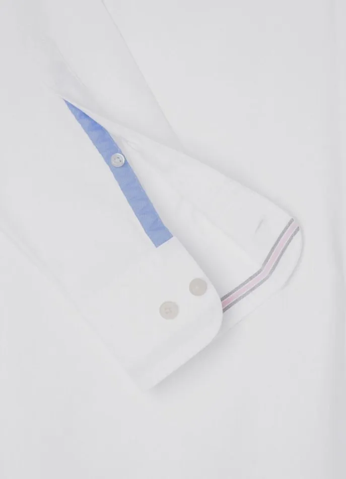 Men Shirts Hackett London SlimFit Oxford Shirt Whitepink