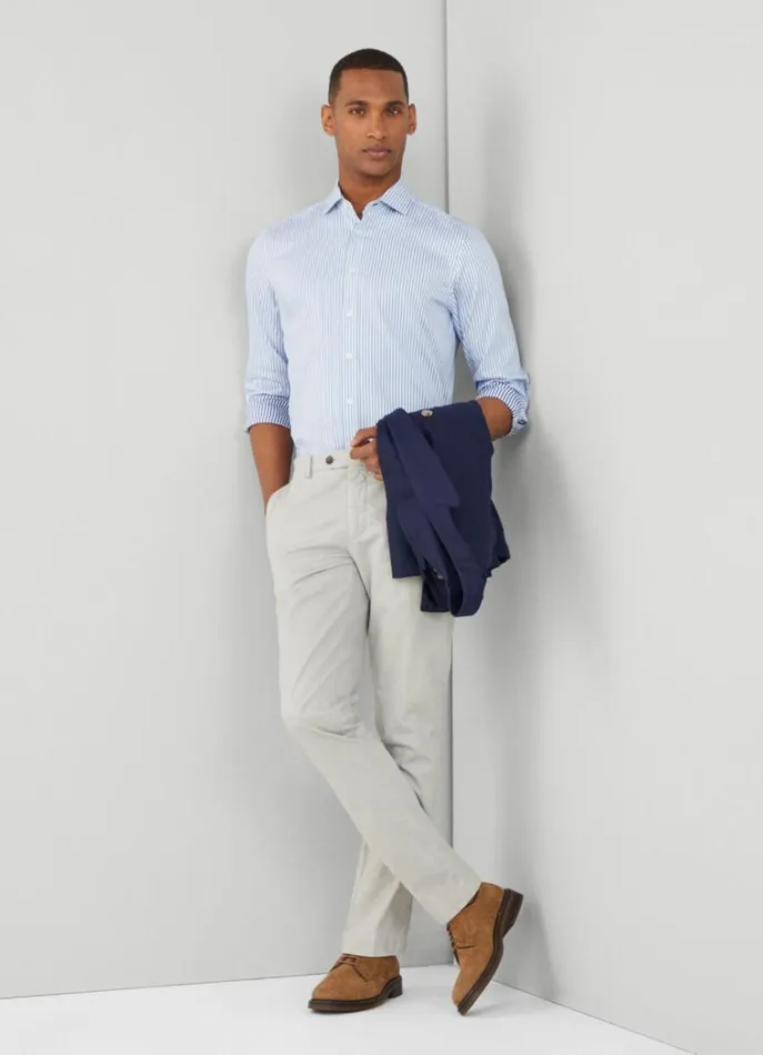 Men Shirts Hackett London Slim Fit Striped Shirt Bluenavy