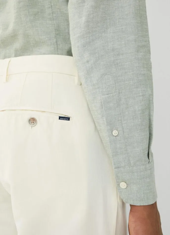 Men Shirts Hackett London Slim Fit Textured Shirt Green