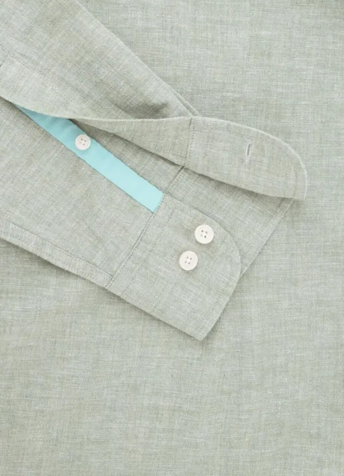Men Shirts Hackett London Slim Fit Textured Shirt Green