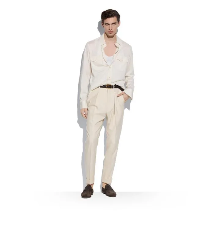 Men Shirts Tom Ford Silk Cotton Blend Shirt White Men Shirts Tom Ford Silk Cotton Blend Shirt White