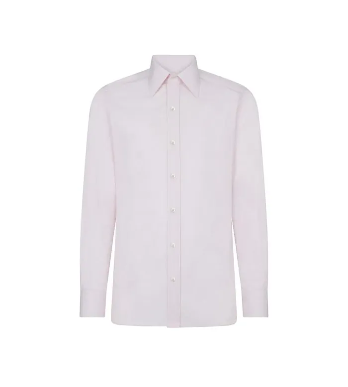 Men Shirts Tom Ford Twisted Twill Slim Fit Shirt Light Rose