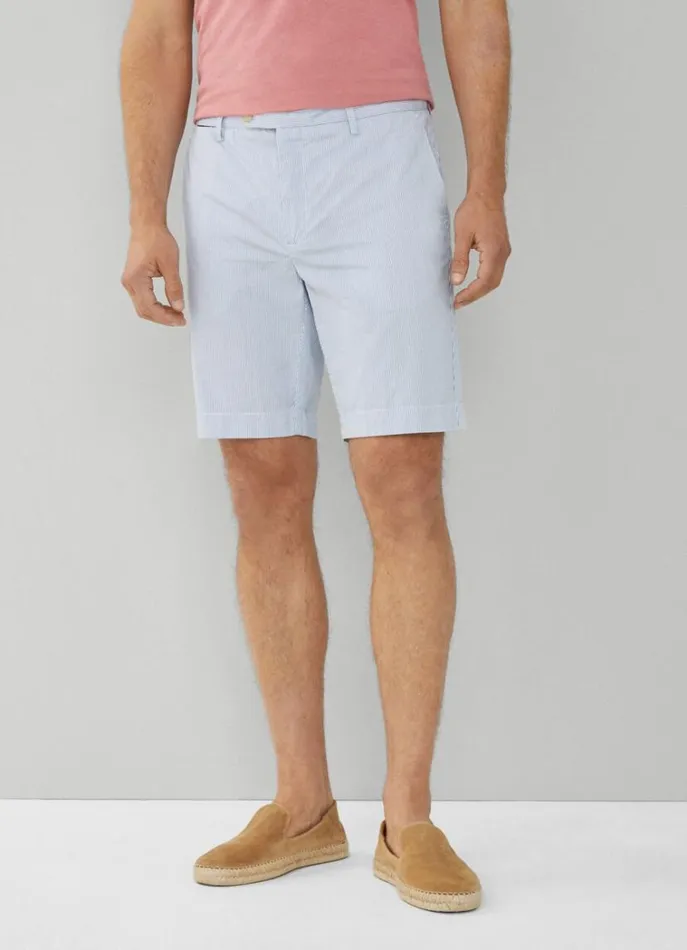 Men Shorts Hackett London Slim Fit Striped Kensington Shorts Avio
