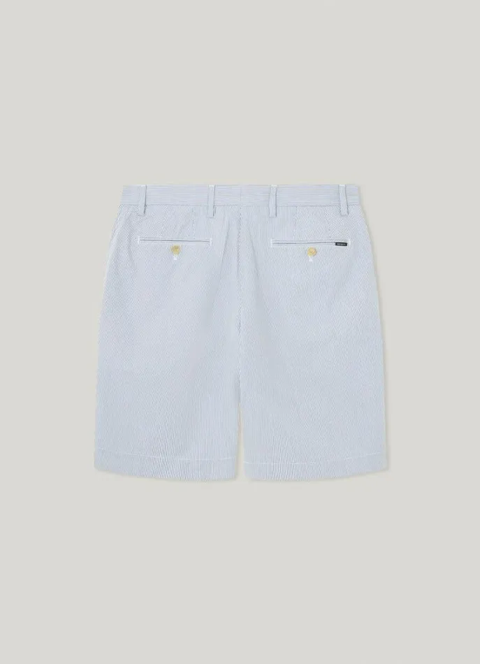Men Shorts Hackett London Slim Fit Striped Kensington Shorts Avio