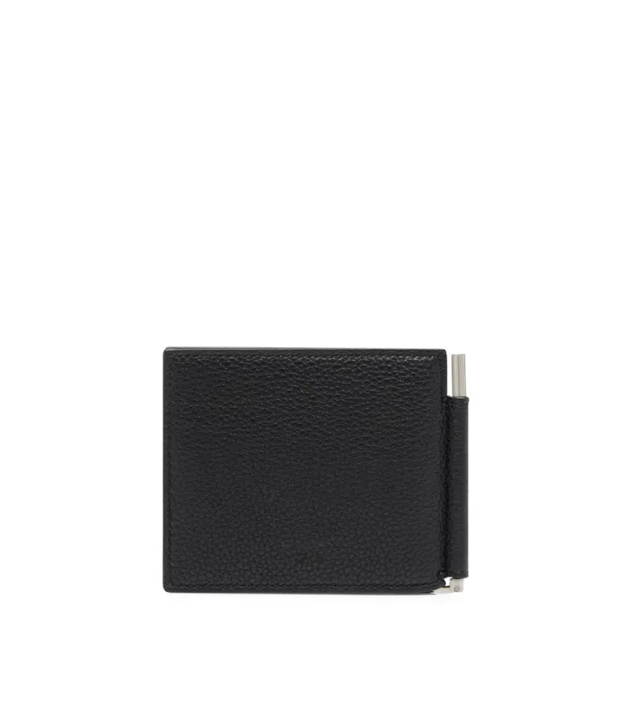Men Small Leather Goods Tom Ford Grain Leather Money Clip Wallet Black Lime Men Small Leather Goods Tom Ford Grain Leather Money Clip Wallet Black Lime