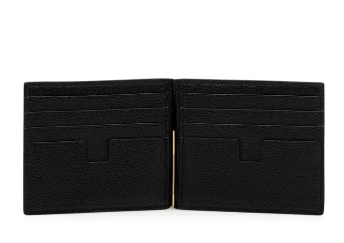 Men Small Leather Goods Tom Ford Grained Leather Money Clip Wallet Black Men Small Leather Goods Tom Ford Grained Leather Money Clip Wallet Black