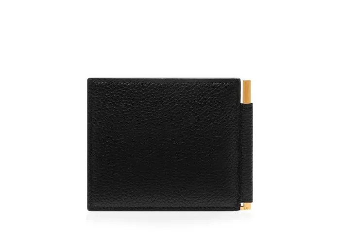 Men Small Leather Goods Tom Ford Grained Leather Money Clip Wallet Black Men Small Leather Goods Tom Ford Grained Leather Money Clip Wallet Black
