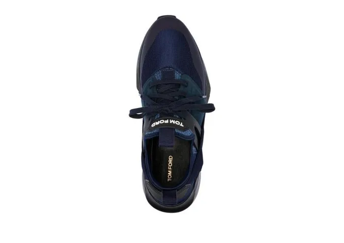 Men Sneakers Tom Ford Neoprene Suede Jago Sneaker Midnight Blue Black Men Sneakers Tom Ford Neoprene Suede Jago Sneaker Midnight Blue Black