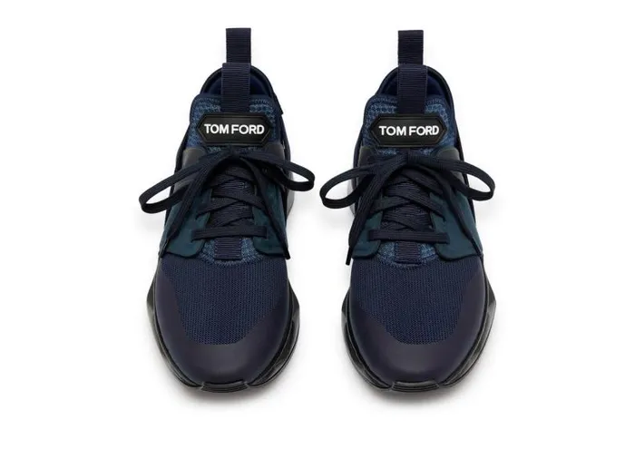 Men Sneakers Tom Ford Neoprene Suede Jago Sneaker Midnight Blue Black Men Sneakers Tom Ford Neoprene Suede Jago Sneaker Midnight Blue Black