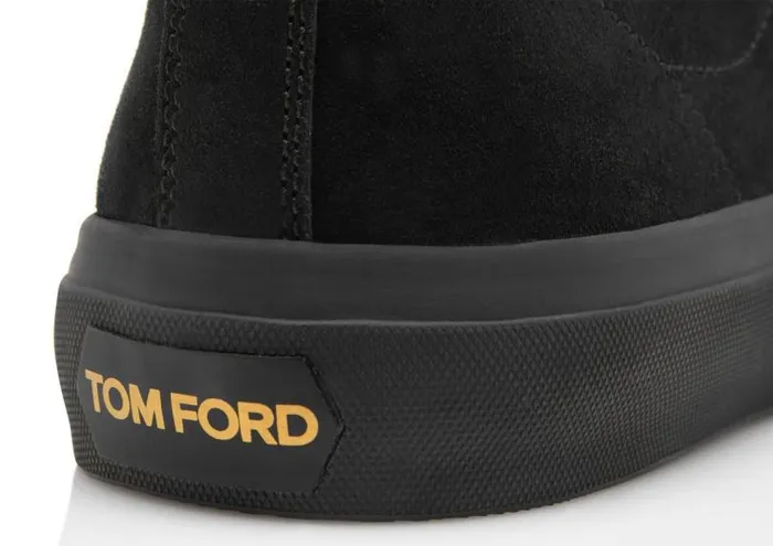 Men Sneakers Tom Ford Suede Cambridge Sneaker Blackgold Black Men Sneakers Tom Ford Suede Cambridge Sneaker Blackgold Black
