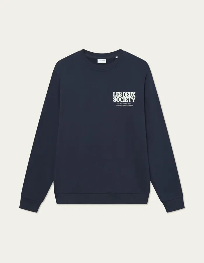 Men Society Sweatshirt 8211 Dark NavyIvory Les Deux HoodiesSweatshirts
